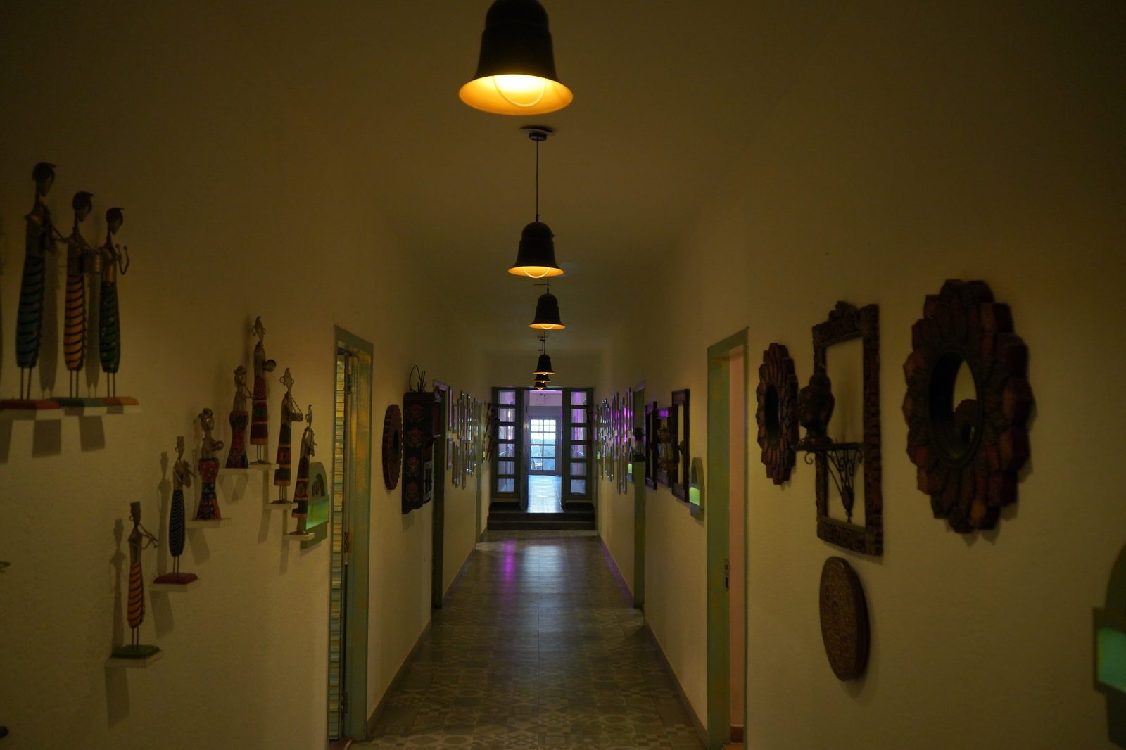 Art-lined corridor